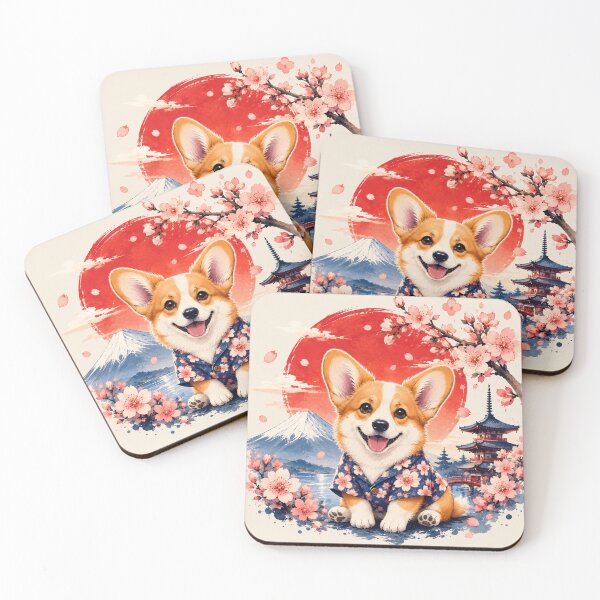 Item preview, Corgi Puppy under Cherry Blossoms - Japanese Sakura designed and sold by TinyLegs.