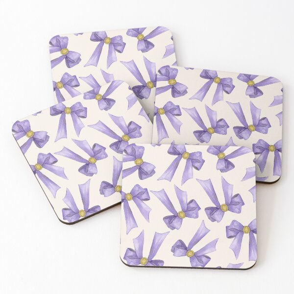 Item preview, Jeweled Purple Ribbons/Bows on cream designed and sold by Moritza Jarman Design.