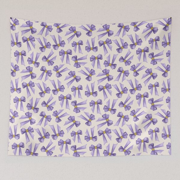 Item preview, Jeweled Purple Ribbons/Bows on cream designed and sold by Moritza Jarman Design.