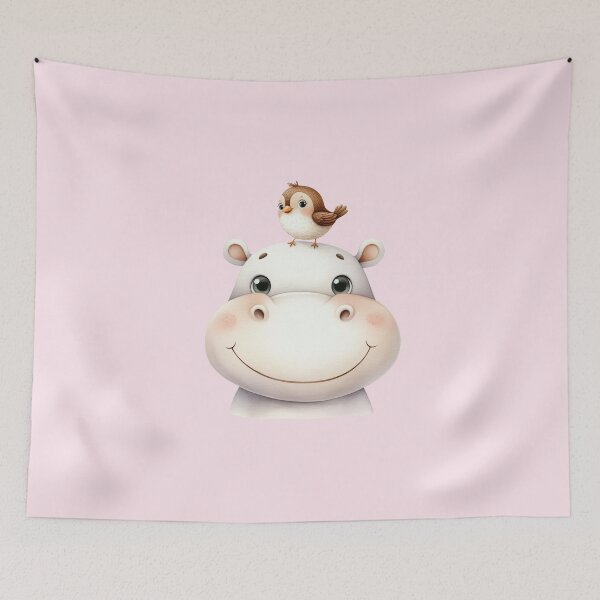 Item preview, Sweet Baby Hippo and Tiny Bird designed and sold by VibeShift Studio.