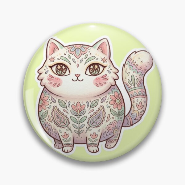 Item preview, Pastel Floral Mandala Cat Sticker | Boho Kitty Gift designed and sold by Iampoji.