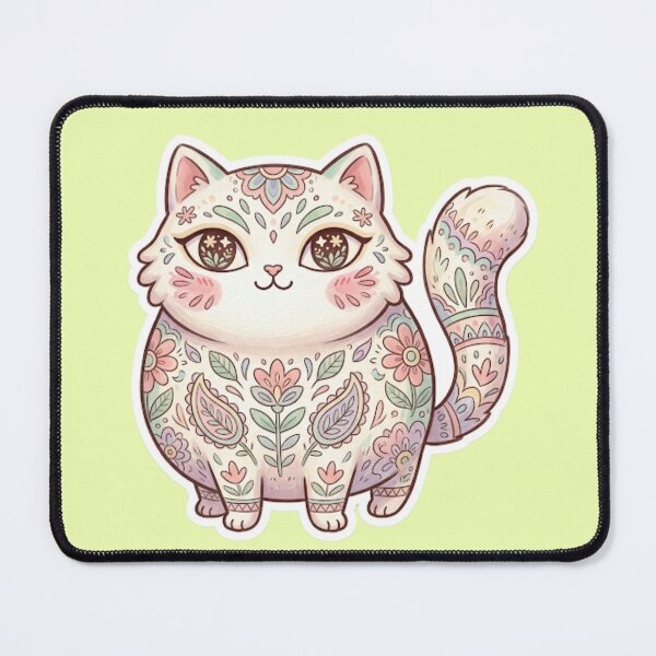 Item preview, Pastel Floral Mandala Cat Sticker | Boho Kitty Gift designed and sold by Iampoji.