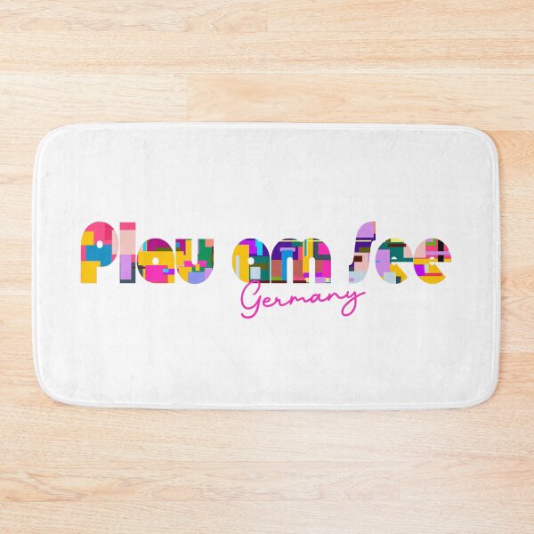 Item preview, Plau am See, Germany, Vibrant Abstract City Typography Art designed and sold by Wanderful-roads.