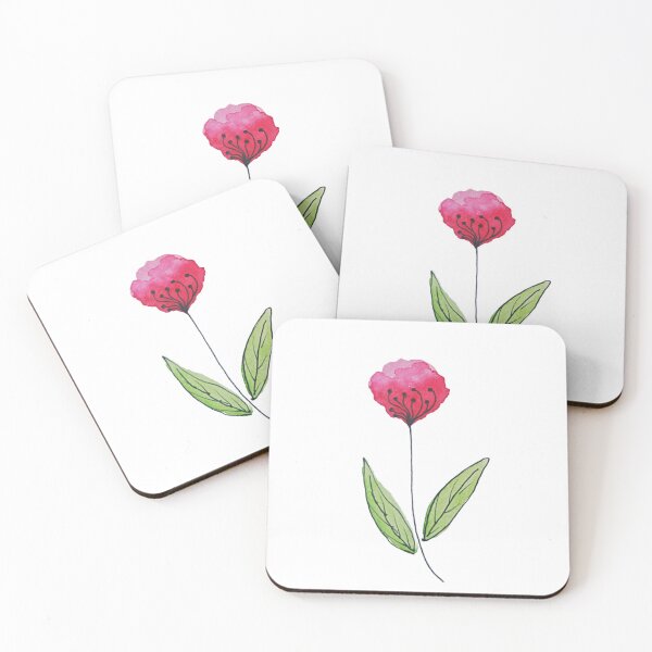 Item preview, Watercolor Pink Poppy Flower Minimalist Botanical Art designed and sold by Little Bloom Studio.