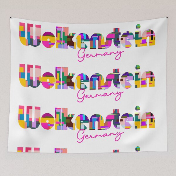 Item preview, Wolkenstein, Germany, Vibrant Abstract City Typography Art designed and sold by Wanderful-roads.