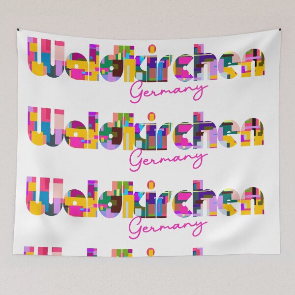 Item preview, Waldkirchen, Germany, Vibrant Abstract City Typography Art designed and sold by Wanderful-roads.