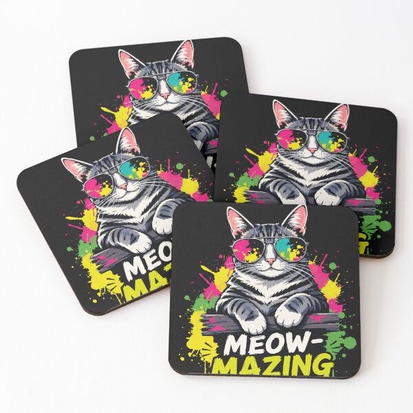 Item preview, Meowmazing meow mazing cat with Sunglasses Funny Colorful Cat Lover Gift for Pet & Animal Fans designed and sold by Huddy-clothes.