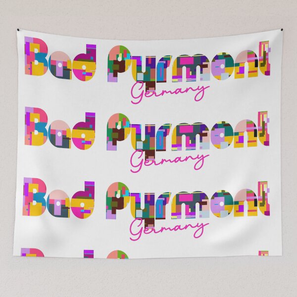 Item preview, Bad Pyrmont, Germany, Vibrant Abstract City Typography Art designed and sold by Wanderful-roads.