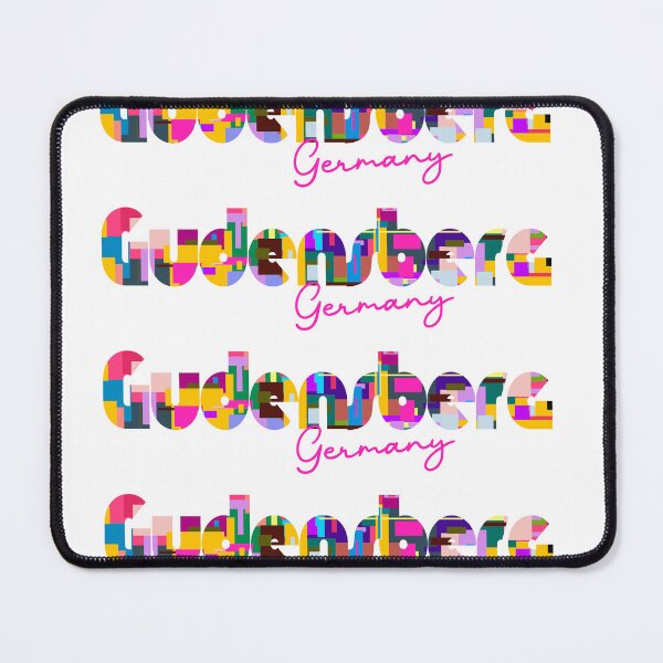 Item preview, Gudensberg, Germany, Vibrant Abstract City Typography Art designed and sold by Wanderful-roads.