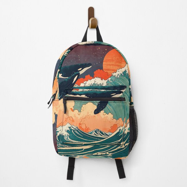 Item preview, Majestic Humpback Whales Above the Great Waves designed and sold by KiraChie.