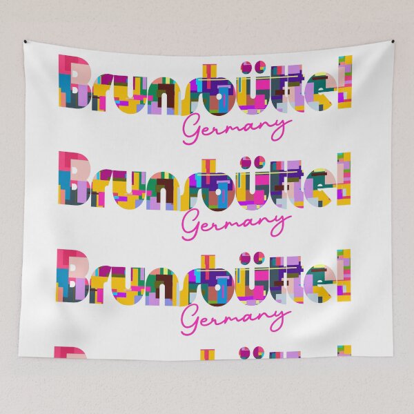 Item preview, Brunsbüttel, Germany, Vibrant Abstract City Typography Art designed and sold by Wanderful-roads.