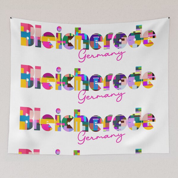 Item preview, Bleicherode, Germany, Vibrant Abstract City Typography Art designed and sold by Wanderful-roads.