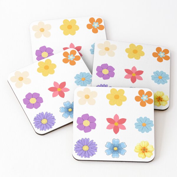 Item preview, Cute Retro Flower Stickers Pack - Colorful Daisy Floral Pattern designed and sold by KrystekShop.
