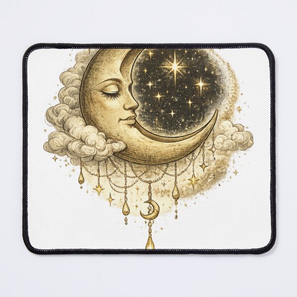 Item preview, Vintage Moon and Stars Celestial Illustration | Boho Crescent Moon Cosmic designed and sold by Saeed  Ahmad.