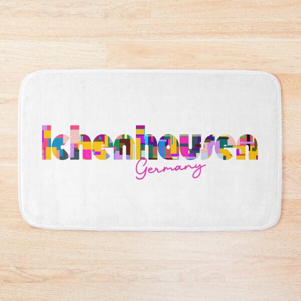 Item preview, Ichenhausen, Germany, Vibrant Abstract City Typography Art designed and sold by Wanderful-roads.