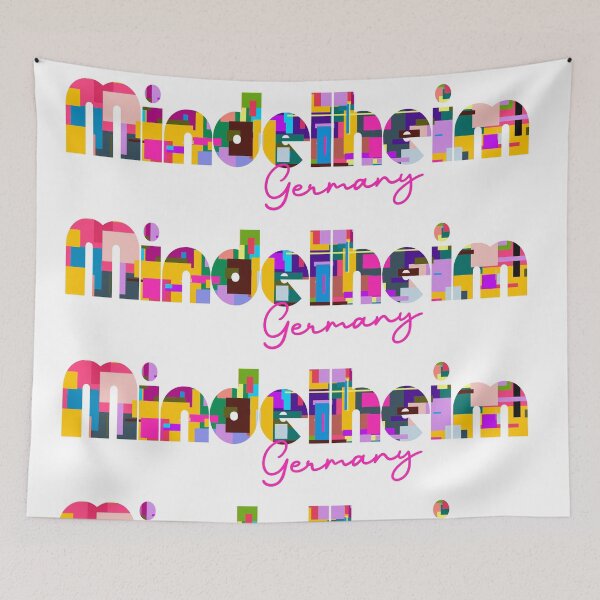 Item preview, Mindelheim, Germany, Vibrant Abstract City Typography Art designed and sold by Wanderful-roads.