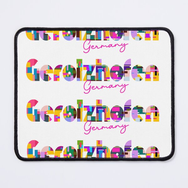 Item preview, Gerolzhofen, Germany, Vibrant Abstract City Typography Art designed and sold by Wanderful-roads.