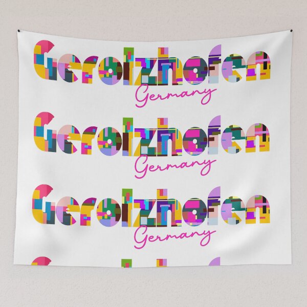 Item preview, Gerolzhofen, Germany, Vibrant Abstract City Typography Art designed and sold by Wanderful-roads.