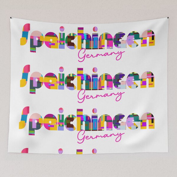 Item preview, Spaichingen, Germany, Vibrant Abstract City Typography Art designed and sold by Wanderful-roads.