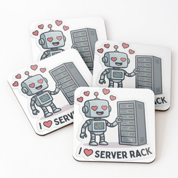 Item preview, I Love Server Rack Cute Robot Sticker designed and sold by Shree shyam khatu ji.