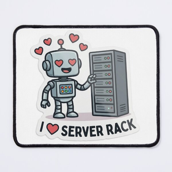 Item preview, I Love Server Rack Cute Robot Sticker designed and sold by Shree shyam khatu ji.