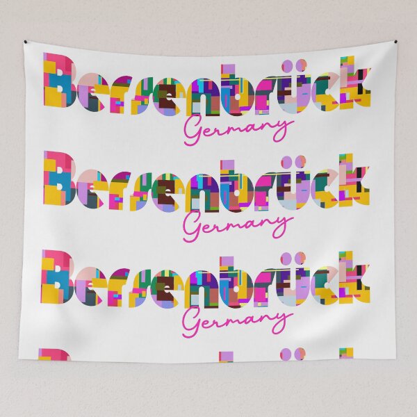 Item preview, Bersenbrück, Germany, Vibrant Abstract City Typography Art designed and sold by Wanderful-roads.