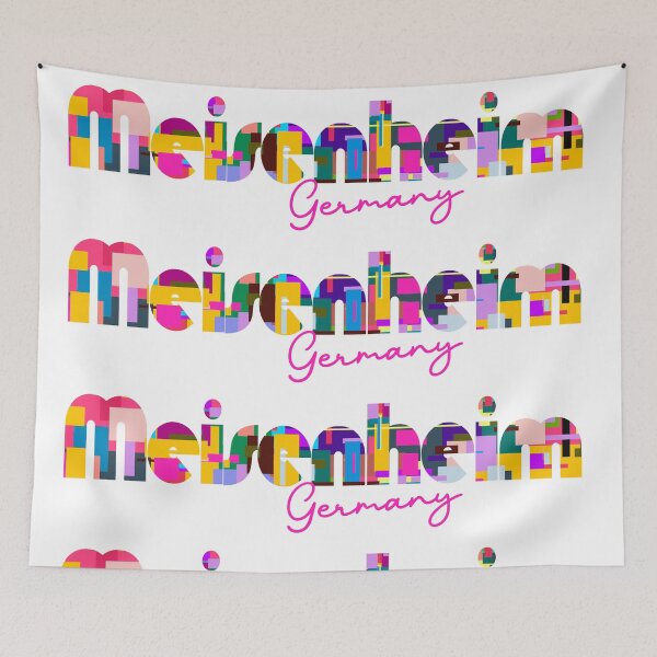 Item preview, Meisenheim, Germany, Vibrant Abstract City Typography Art designed and sold by Wanderful-roads.