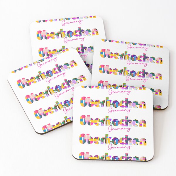 Item preview, Oberkochen, Germany, Vibrant Abstract City Typography Art designed and sold by Wanderful-roads.