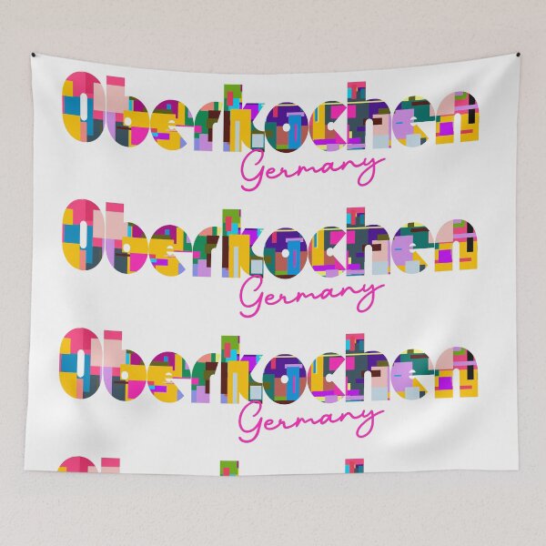 Item preview, Oberkochen, Germany, Vibrant Abstract City Typography Art designed and sold by Wanderful-roads.