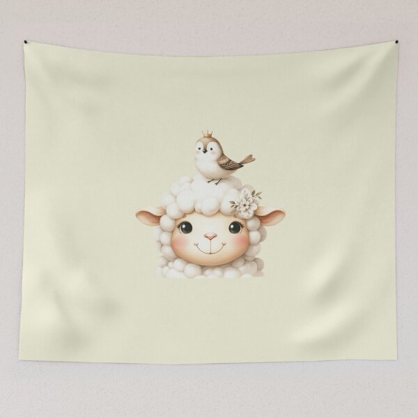 Item preview, Cute Fluffy Baby Sheep designed and sold by VibeShift Studio.