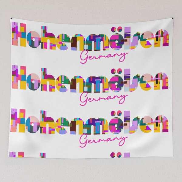 Item preview, Hohenmölsen, Germany, Vibrant Abstract City Typography Art designed and sold by Wanderful-roads.