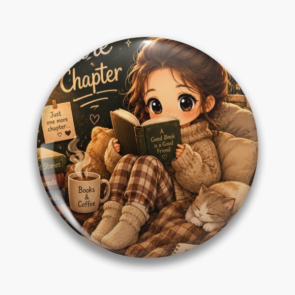 Item preview, One More Chapter | Cozy Chibi Reader designed and sold by YumiStories Shop.