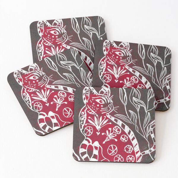 Item preview, Cat - Hand Printed MDF Art Abstract  designed and sold by ShonaCallumArt.