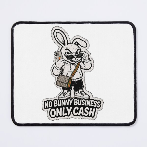 Item preview, No Bunny Business Only Cash Funny Streetwear Rabbit Sticker designed and sold by bunnymode.