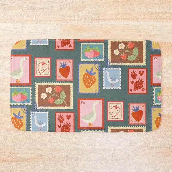 Item preview, Goose and strawberry stamps cottagecore  designed and sold by InkRiot Studios.