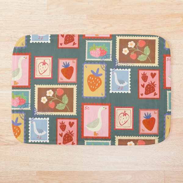 Item preview, Goose and strawberry stamps cottagecore  designed and sold by InkRiot Studios.
