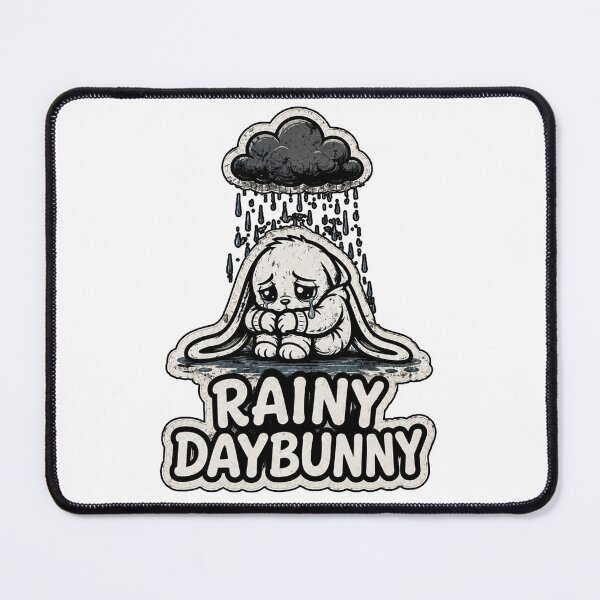 Item preview, Rainy Day Bunny Sad Mood Sticker designed and sold by bunnymode.