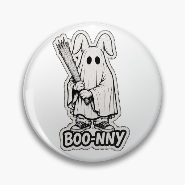 Item preview, BOO-NNY Funny Ghost Rabbit Halloween Sticker designed and sold by bunnymode.