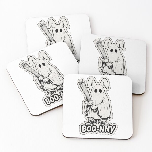 Item preview, BOO-NNY Funny Ghost Rabbit Halloween Sticker designed and sold by bunnymode.