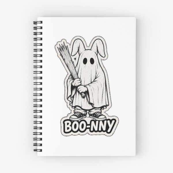 Item preview, BOO-NNY Funny Ghost Rabbit Halloween Sticker designed and sold by bunnymode.