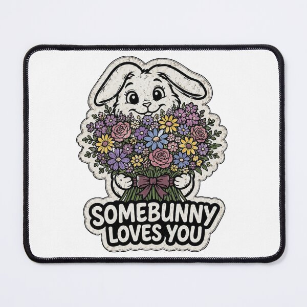 Item preview, SomeBunny Loves You Cute Bunny Flower Sticker designed and sold by bunnymode.