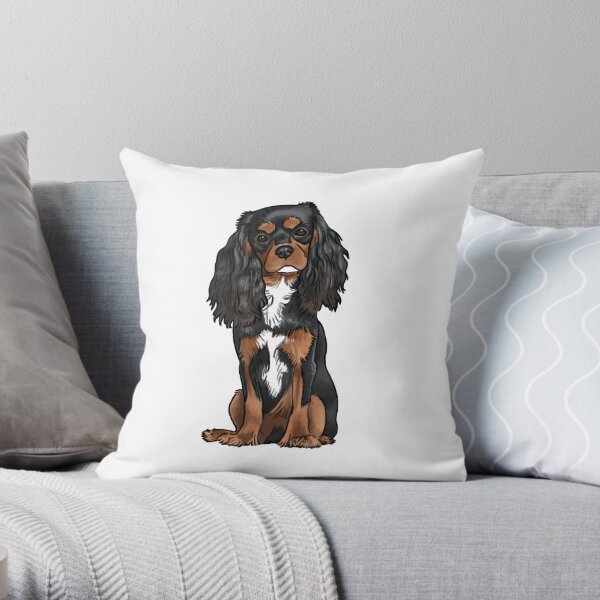Cavalier King Charles Spaniel - Black and Tan Throw Pillow