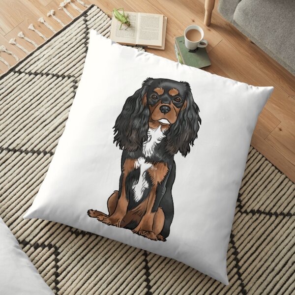 Cavalier King Charles Spaniel - Black and Tan Floor Pillow