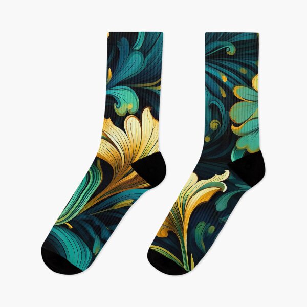 Item preview, Art Nouveau Blue, Green And Golden Decorative Floral  designed and sold by DEC02.