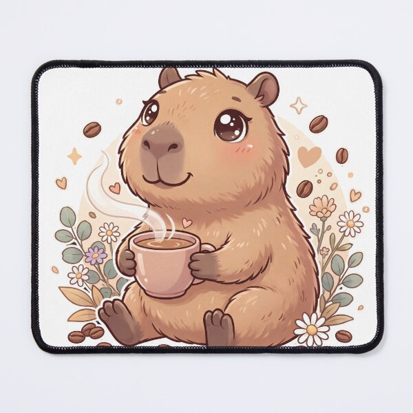Item preview, Cute Capybara Drinking Coffee | Cozy Coffee Lover Kawaii Animal Gift T-Shirt designed and sold by Him0227.