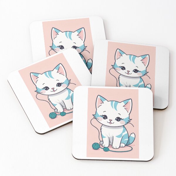 Item preview, Art - Stylized Kitten, Childlike and Kawaii Illustration designed and sold by AnimeShin.