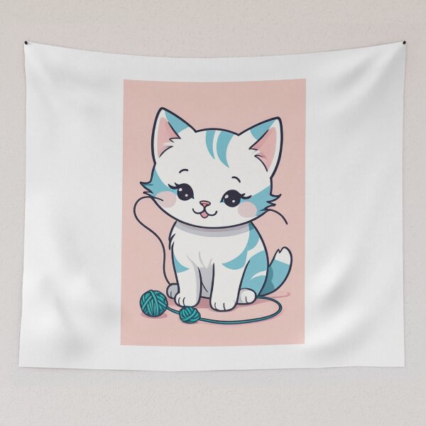 Item preview, Art - Stylized Kitten, Childlike and Kawaii Illustration designed and sold by AnimeShin.