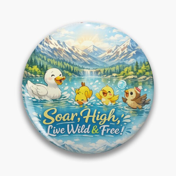 Item preview, Soar High Live Wild & Free Bird Illustration – Colorful Mountain Landscape Art designed and sold by EdgeSphere.