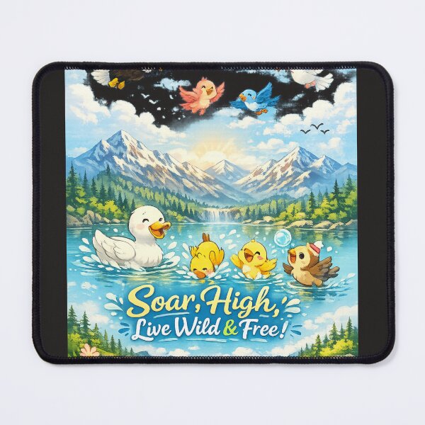 Item preview, Soar High Live Wild & Free Bird Illustration – Colorful Mountain Landscape Art designed and sold by EdgeSphere.