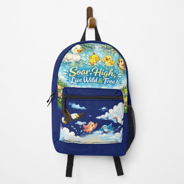 Item preview, Soar High Live Wild & Free Bird Illustration – Colorful Mountain Landscape Art designed and sold by EdgeSphere.